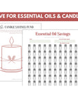 printable savings challenge mockup that shows a fun way to save for buying essential oils and candles