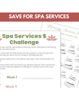 photo of printable savings challenges to save for spa services