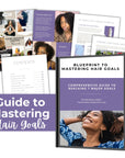 hair goals cover mockup and images from book about mastering different hair goals