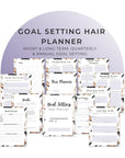 goal setting hair planner mock up of pages