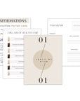 mock up of healthy hair affirmations, an about my hair template and pillars of healthy hair