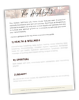 highlight page from guide on holistic self care hacks