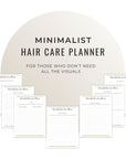 mockup of hair care planner for minimalists