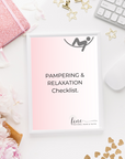 mockup of pampering and relaxation checklist