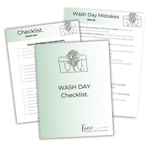 wash day checklist and hair care guide mockup