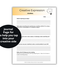 creative expression journaling page mockup