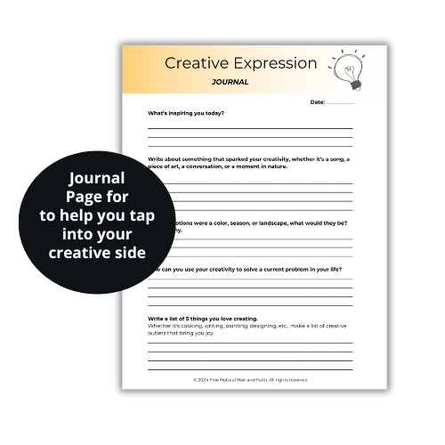 creative expression journaling page mockup