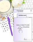 daily gratitude checklist and journal mockup