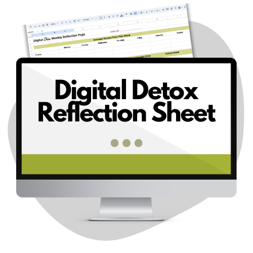 digital detox reflection spreadsheet mockup