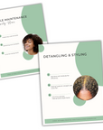 curly hair detangling and styling hacks mock up pages