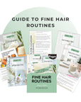 mock up of book on important routines to master for fine hair