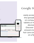 hair care symptom and solution finder google sheets access mockup page