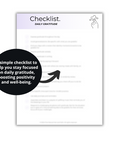 gratitude checklist mockup page