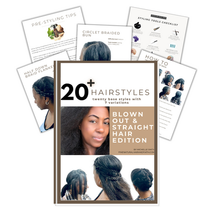 hairstyle book mockup for blown out and straight hair