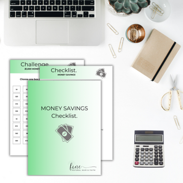 money savings checklist and challenge printable