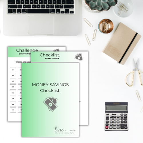 money savings checklist and challenge printable