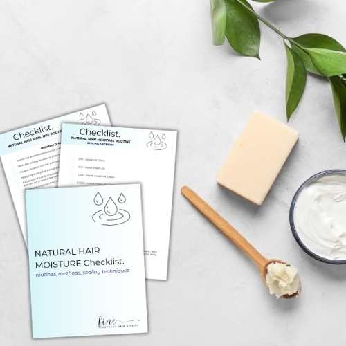 natural hair care checklists mockups on desk with moisturizer