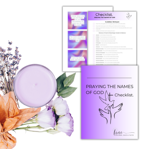 checklist of God's names and printable prayer cards