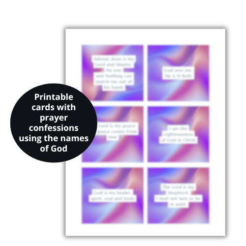 printable prayer confession cards using the Names of God