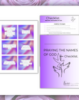 checklist of God's names and printable prayer cards