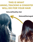 relaxed damage hair vs natural healthy hair comparison