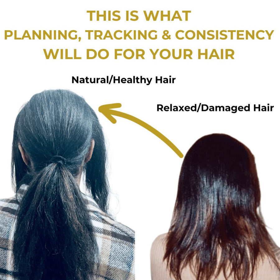relaxed damage hair vs natural healthy hair comparison