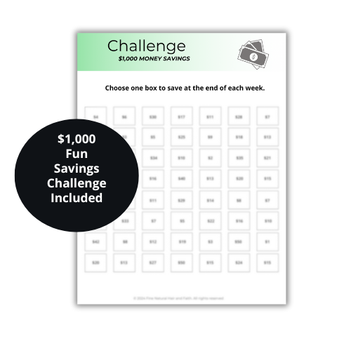 $1000 savings challenge printable