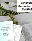 scripture memory checklist with bible mockup