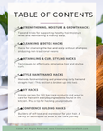 hair hacks table of contents