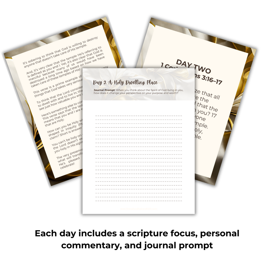 printable devotional journal pages and commentary mockup